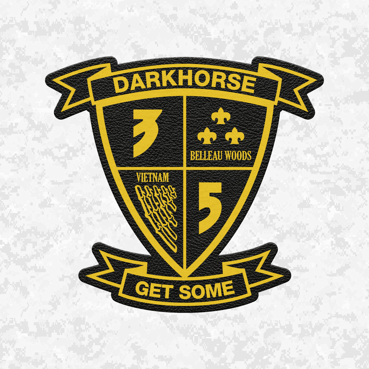 3rd Battalion 5th Marines Unit "Darkhorse" | Leather Patch | Velcro Backed