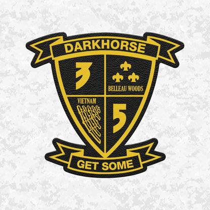 3rd Battalion 5th Marines Unit "Darkhorse" | Leather Patch | Velcro Backed