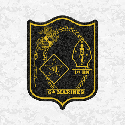 1st Battalion 6th Marines Unit "1/6 Hard" | Leather Patch | Velcro Backed