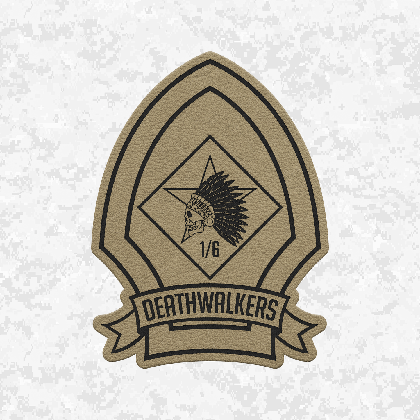 1st Battalion 6th Marines Unit "Deathwalkers" | Leather Patch | Velcro Backed