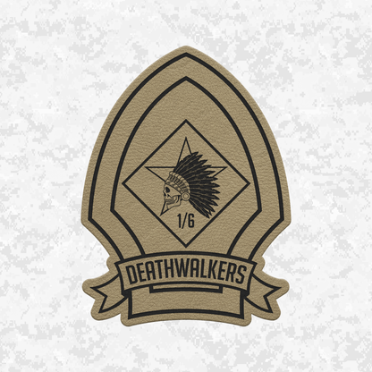 1st Battalion 6th Marines Unit "Deathwalkers" | Leather Patch | Velcro Backed