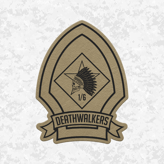 1st Battalion 6th Marines Unit "Deathwalkers" | Leather Patch | Velcro Backed