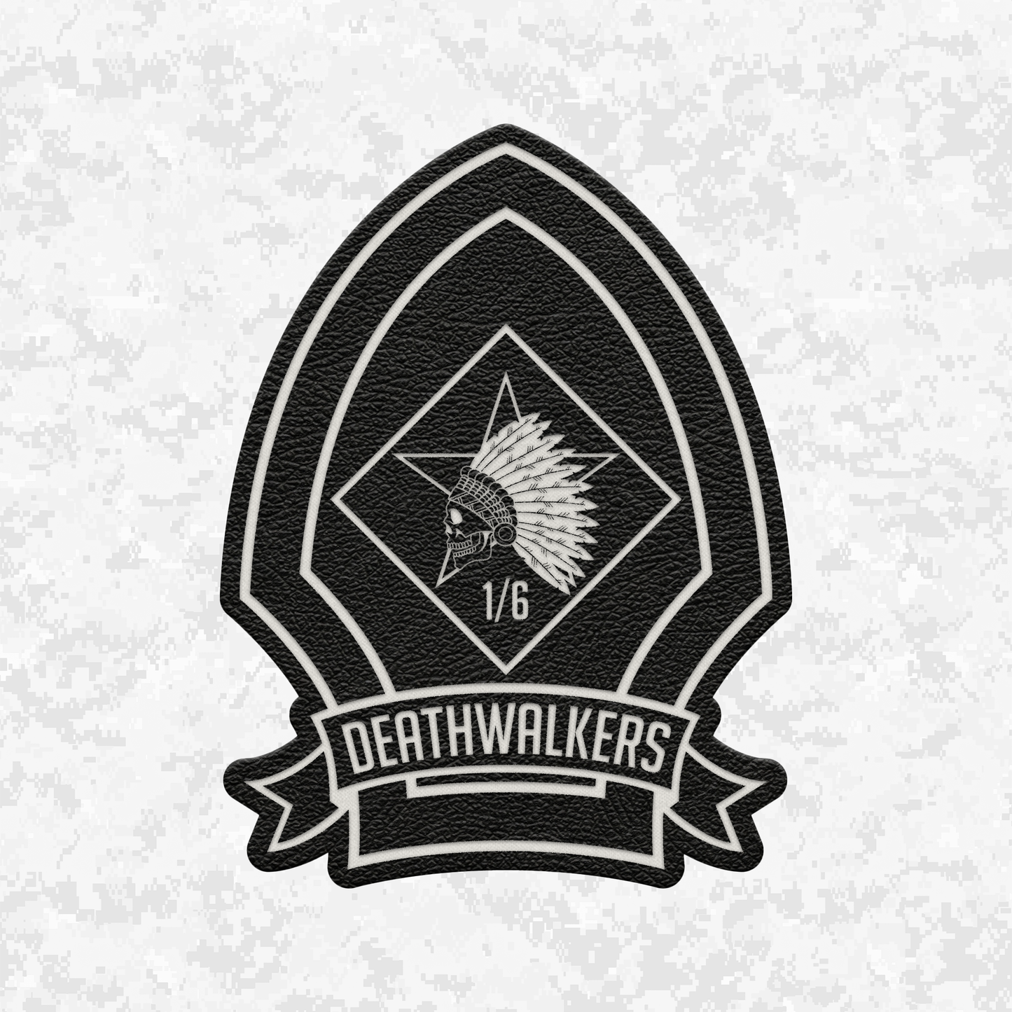 1st Battalion 6th Marines Unit "Deathwalkers" | Leather Patch | Velcro Backed
