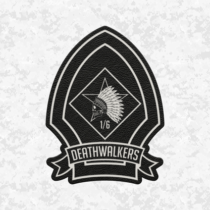 1st Battalion 6th Marines Unit "Deathwalkers" | Leather Patch | Velcro Backed
