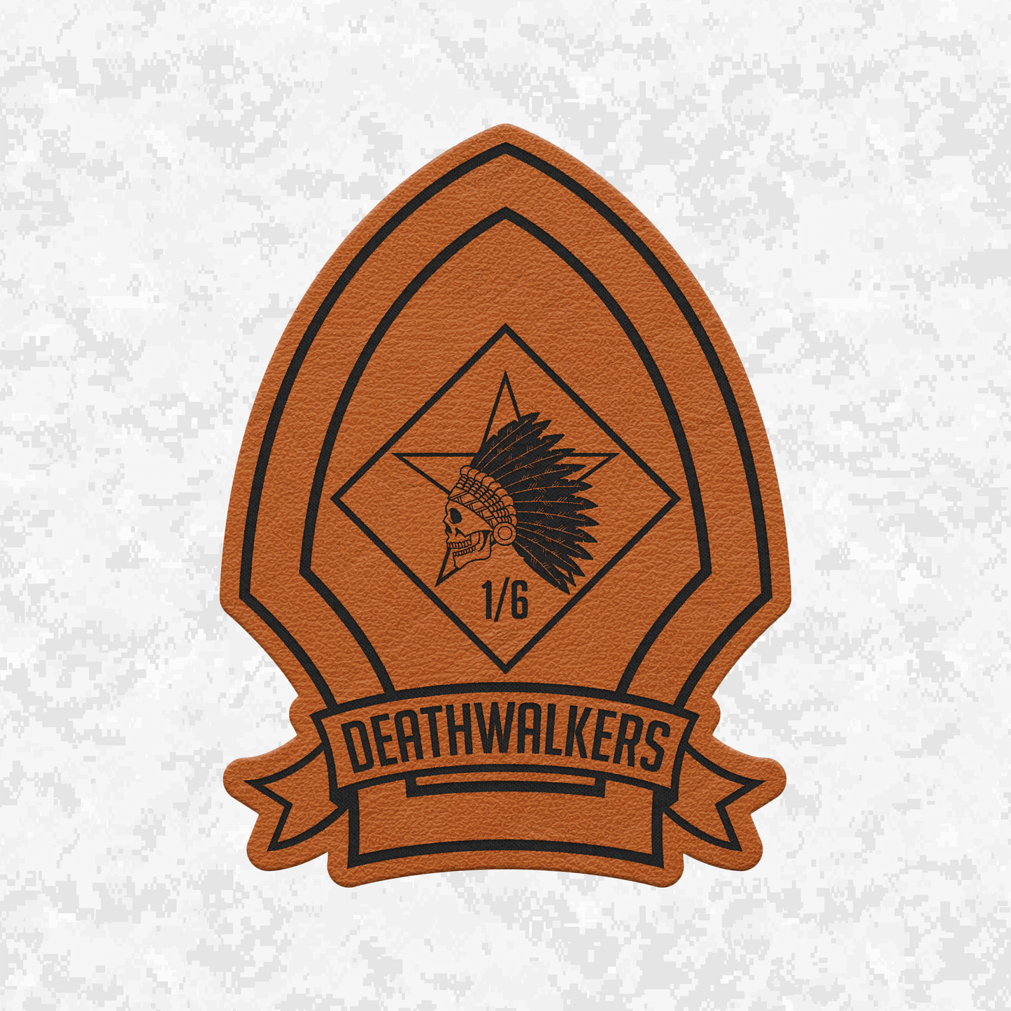 1st Battalion 6th Marines Unit "Deathwalkers" | Leather Patch | Velcro Backed