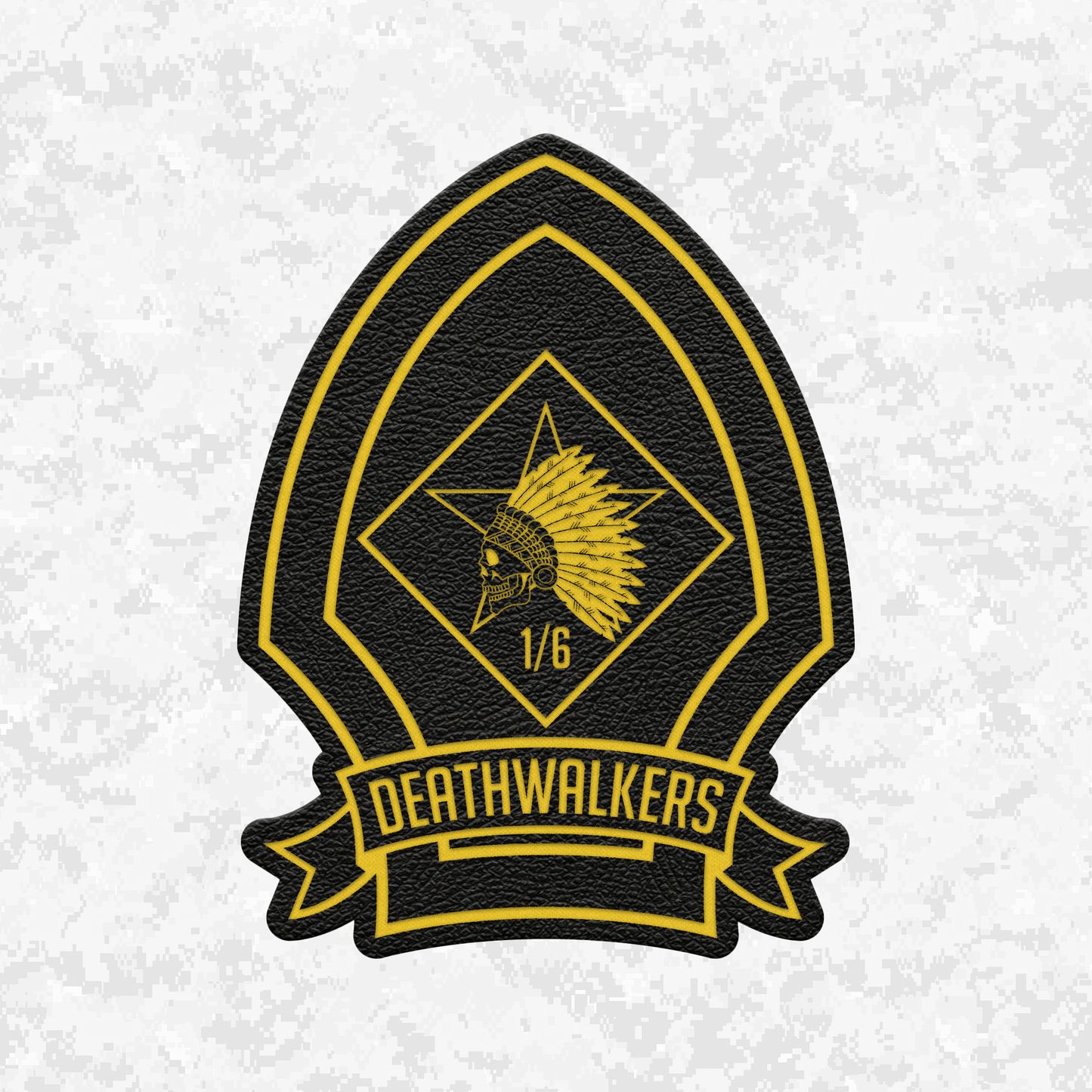 1st Battalion 6th Marines Unit "Deathwalkers" | Leather Patch | Velcro Backed