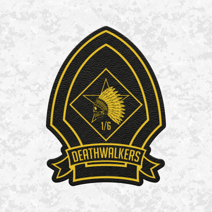 1st Battalion 6th Marines Unit "Deathwalkers" | Leather Patch | Velcro Backed