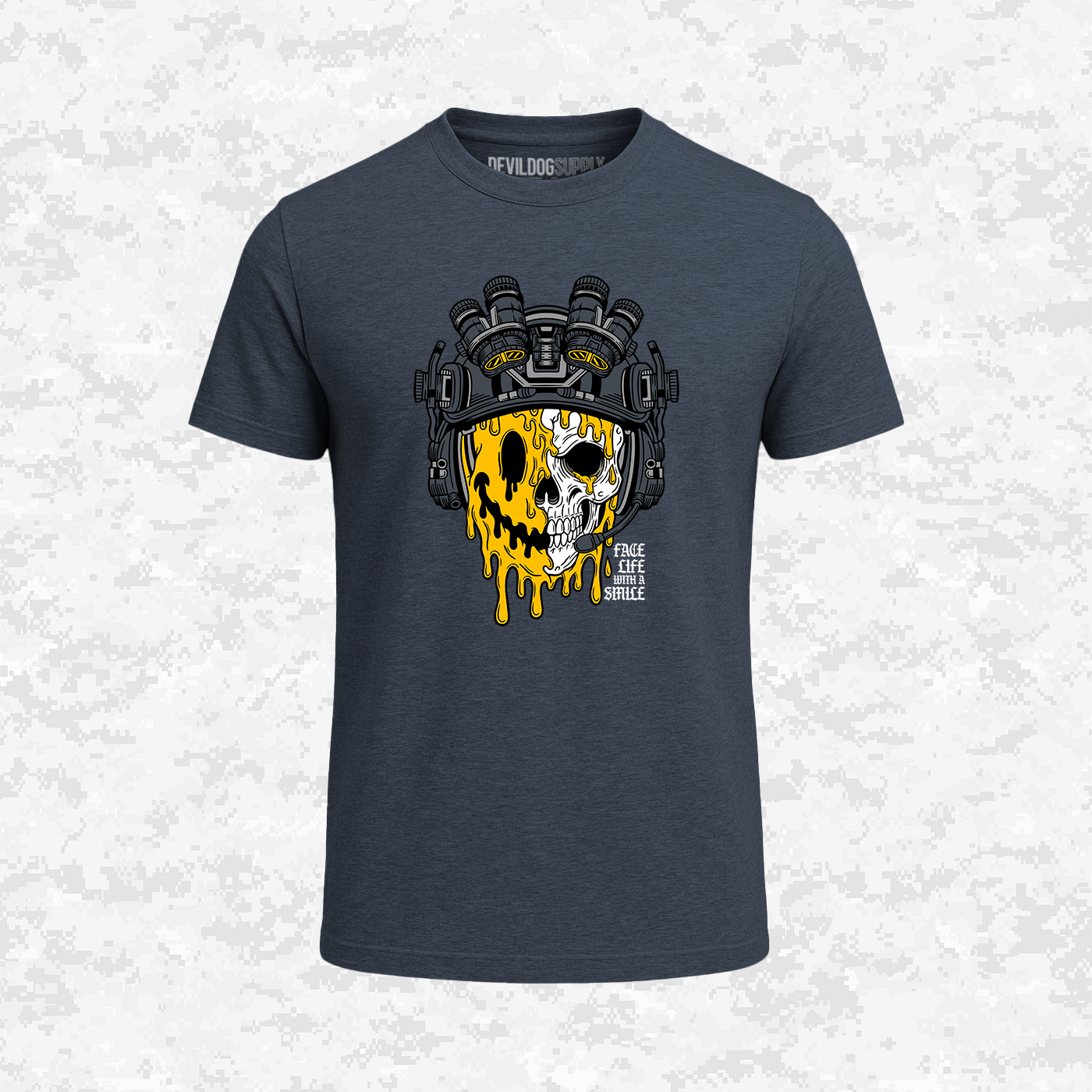 Face Life with a Smile | Tactical Skull | T-shirt
