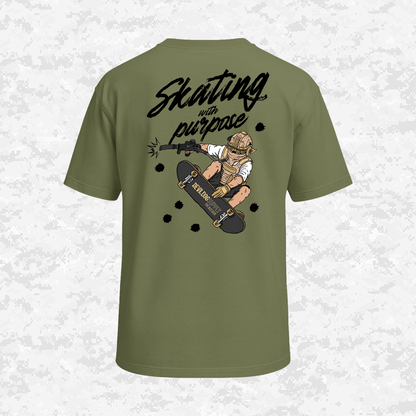 Skating With Purpose | (Marpat Desert) | Oversize T-shirt
