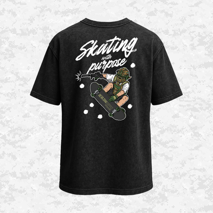 Skating With Purpose | (Marpat Forest) | Oversize T-shirt