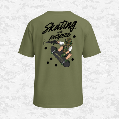 Skating With Purpose | (Marpat Forest) | Oversize T-shirt