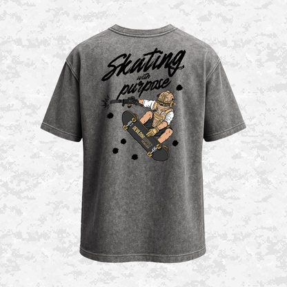 Skating With Purpose | (Marpat Desert) | Oversize T-shirt