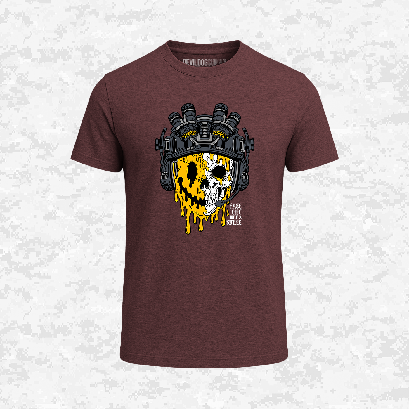 Face Life with a Smile | Tactical Skull | T-shirt