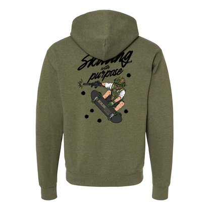 Skating With Purpose - Marine in Skate (marpat forest) Hoodie