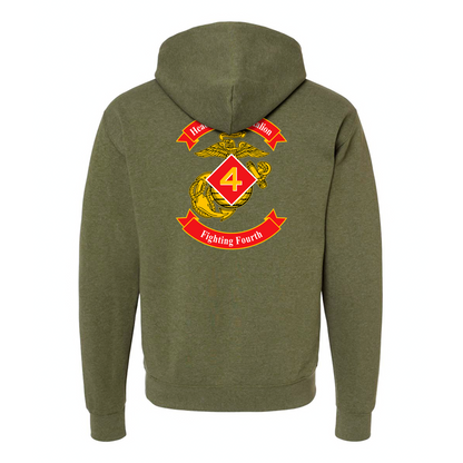Headquarters Battalion 4th Marine Division Unit ¨Fighting Fourth¨ Hoodie
