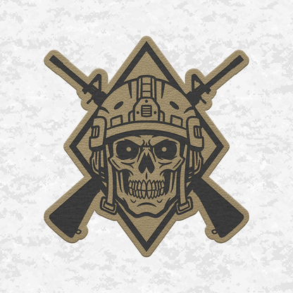 Tactical Skull Halloween Edition | Leather Patch | Velcro Backed