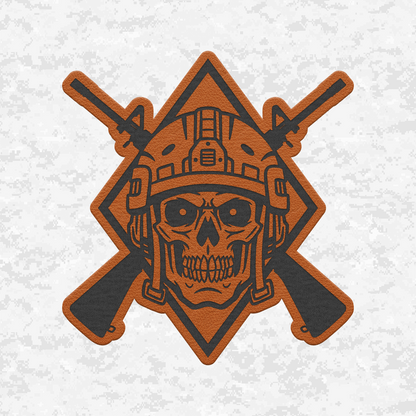 Tactical Skull Halloween Edition | Leather Patch | Velcro Backed