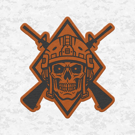 Tactical Skull Halloween Edition | Leather Patch | Velcro Backed