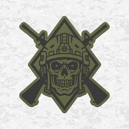 Tactical Skull Halloween Edition | Leather Patch | Velcro Backed