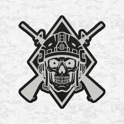 Tactical Skull Halloween Edition | Leather Patch | Velcro Backed