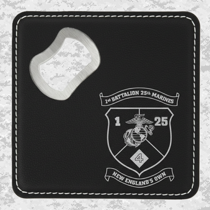 1st Battalion 25th Marines Unit "New England's Own" | Leather Coaster & Opener