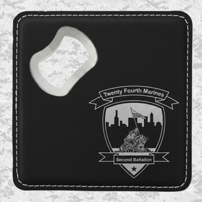 2nd Battalion 24th Marines Unit ¨The Mad Ghosts¨ #1 | Leather Coaster & Opener