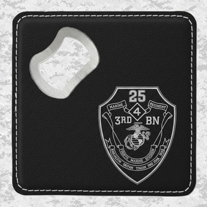 3rd Battalion 25th Marines Unit "Cold Steel Warriors" | Leather Coaster & Opener
