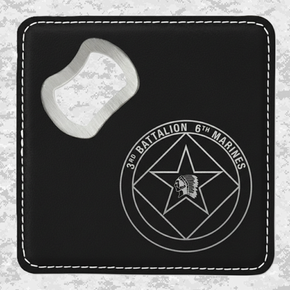 3rd Battalion 6th Marines Unit "Teufel hunden" | Leather Coaster & Opener