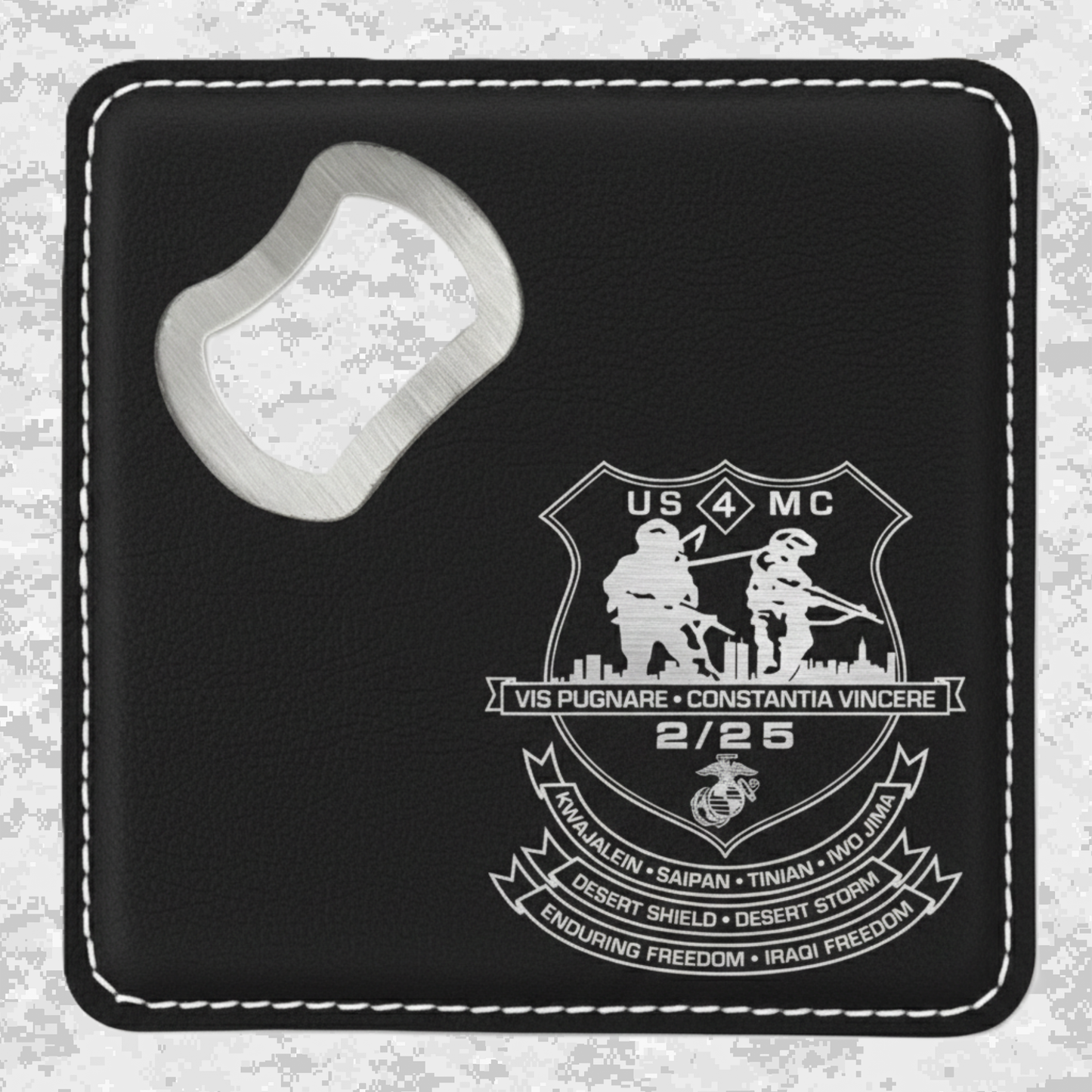 2nd Battalion 25th Marines Unit "Empire Battalion" | Leather Coaster & Opener