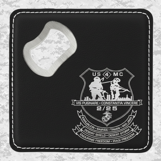 2nd Battalion 25th Marines Unit "Empire Battalion" | Leather Coaster & Opener