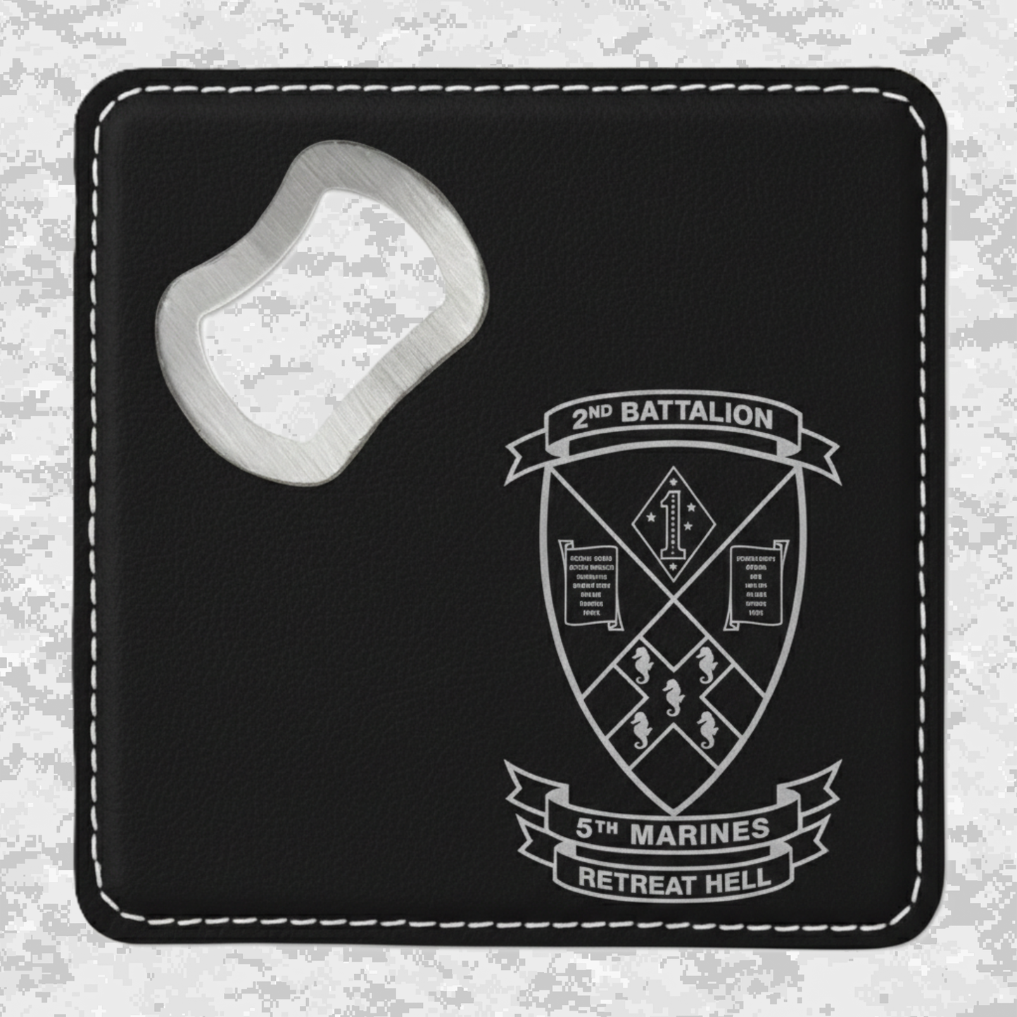 2nd Battalion 5th Marines Unit "Marauders" | Leather Coaster & Opener