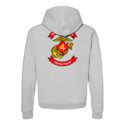 Headquarters Battalion 4th Marine Division Unit ¨Fighting Fourth¨ Hoodie