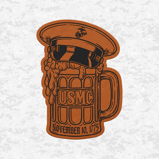 Marine Corps Birthday Beer Mug Graphic | Leather Patch | Velcro Backed