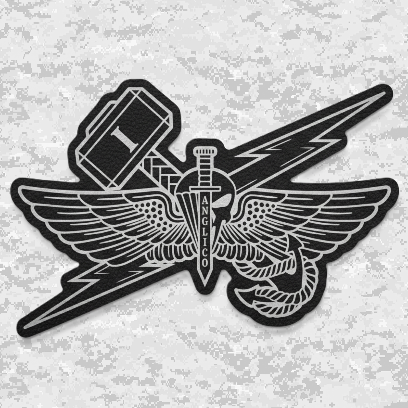 1st ANGLICO | Sky Lightning & Sea Thunder | Leather Patch | Velcro Backed