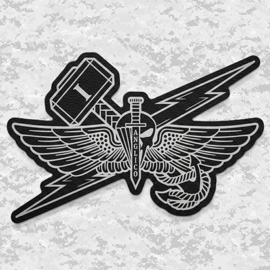 1st ANGLICO | Sky Lightning & Sea Thunder | Leather Patch | Velcro Backed