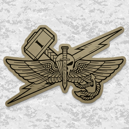 1st ANGLICO | Sky Lightning & Sea Thunder | Leather Patch | Velcro Backed