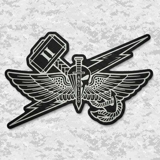 2nd ANGLICO | Sky Lightning & Sea Thunder | Leather Patch | Velcro Backed