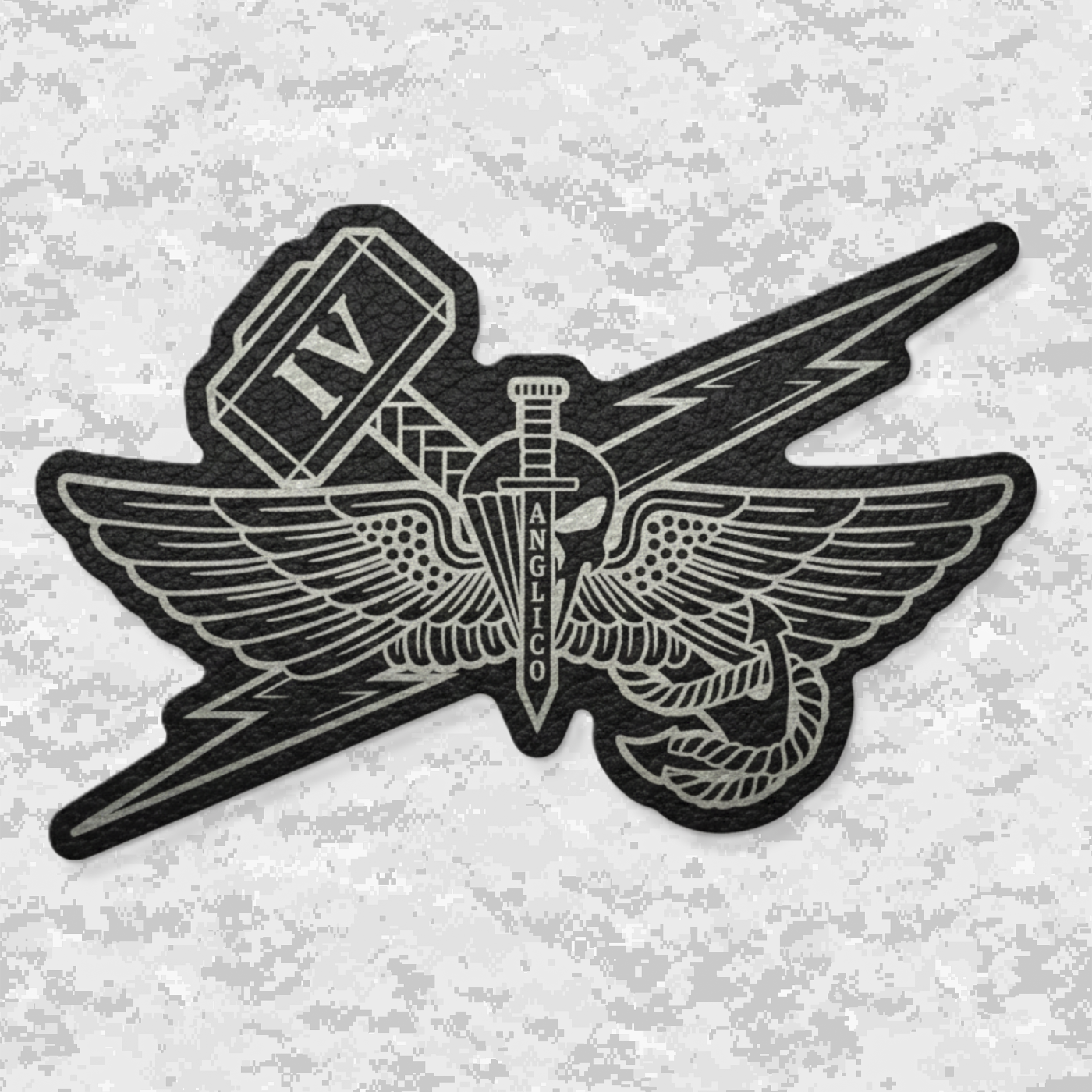 4th ANGLICO | Sky Lightning & Sea Thunder | Leather Patch | Velcro Backed