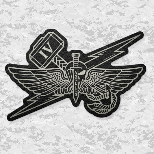 4th ANGLICO | Sky Lightning & Sea Thunder | Leather Patch | Velcro Backed