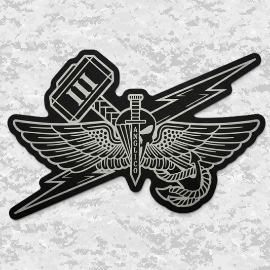 3rd ANGLICO | Sky Lightning & Sea Thunder | Leather Patch | Velcro Backed