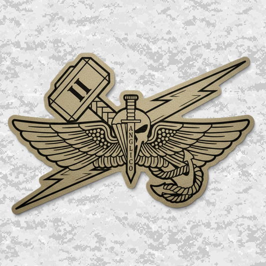 2nd ANGLICO | Sky Lightning & Sea Thunder | Leather Patch | Velcro Backed