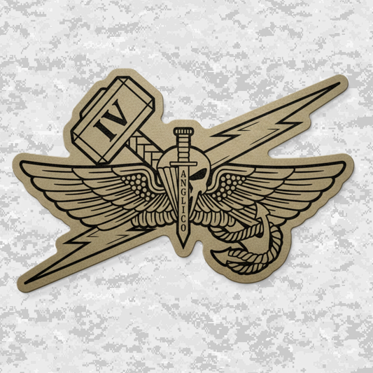 4th ANGLICO | Sky Lightning & Sea Thunder | Leather Patch | Velcro Backed