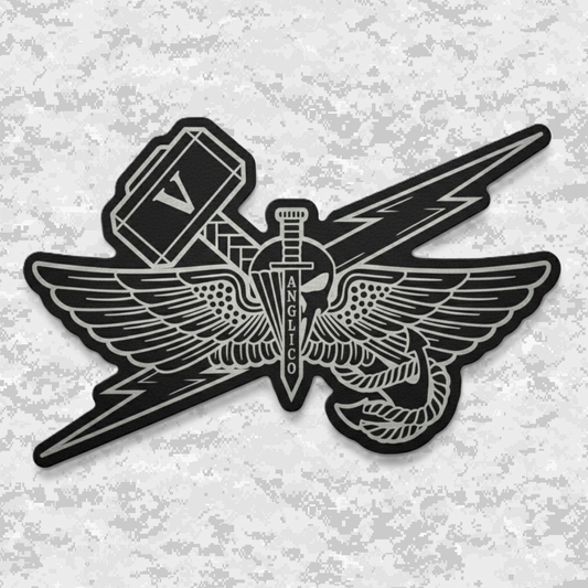 5th ANGLICO | Sky Lightning & Sea Thunder | Leather Patch | Velcro Backed