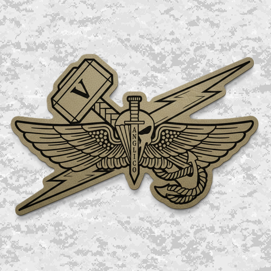 5th ANGLICO | Sky Lightning & Sea Thunder | Leather Patch | Velcro Backed