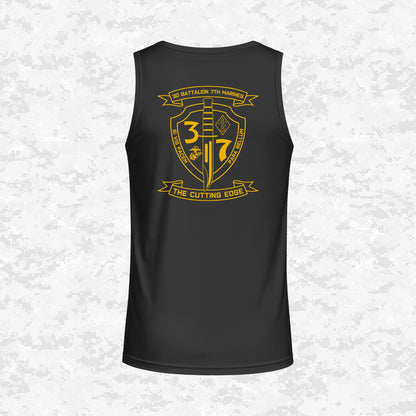 3rd Battalion 7th Marines Unit "The Cutting Edge" DRIFIT Sleeveless, Tank, Sleeveless Hoodie