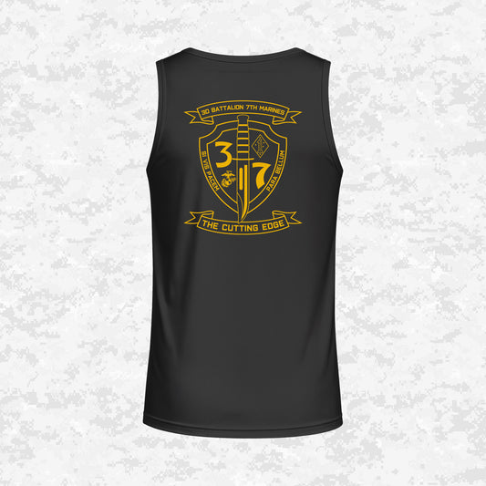 3rd Battalion 7th Marines Unit "The Cutting Edge" DRIFIT Sleeveless, Tank, Sleeveless Hoodie