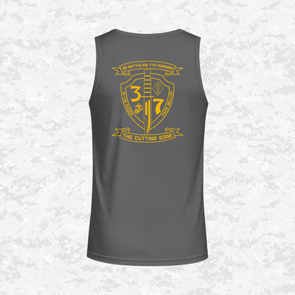 3rd Battalion 7th Marines Unit "The Cutting Edge" DRIFIT Sleeveless, Tank, Sleeveless Hoodie