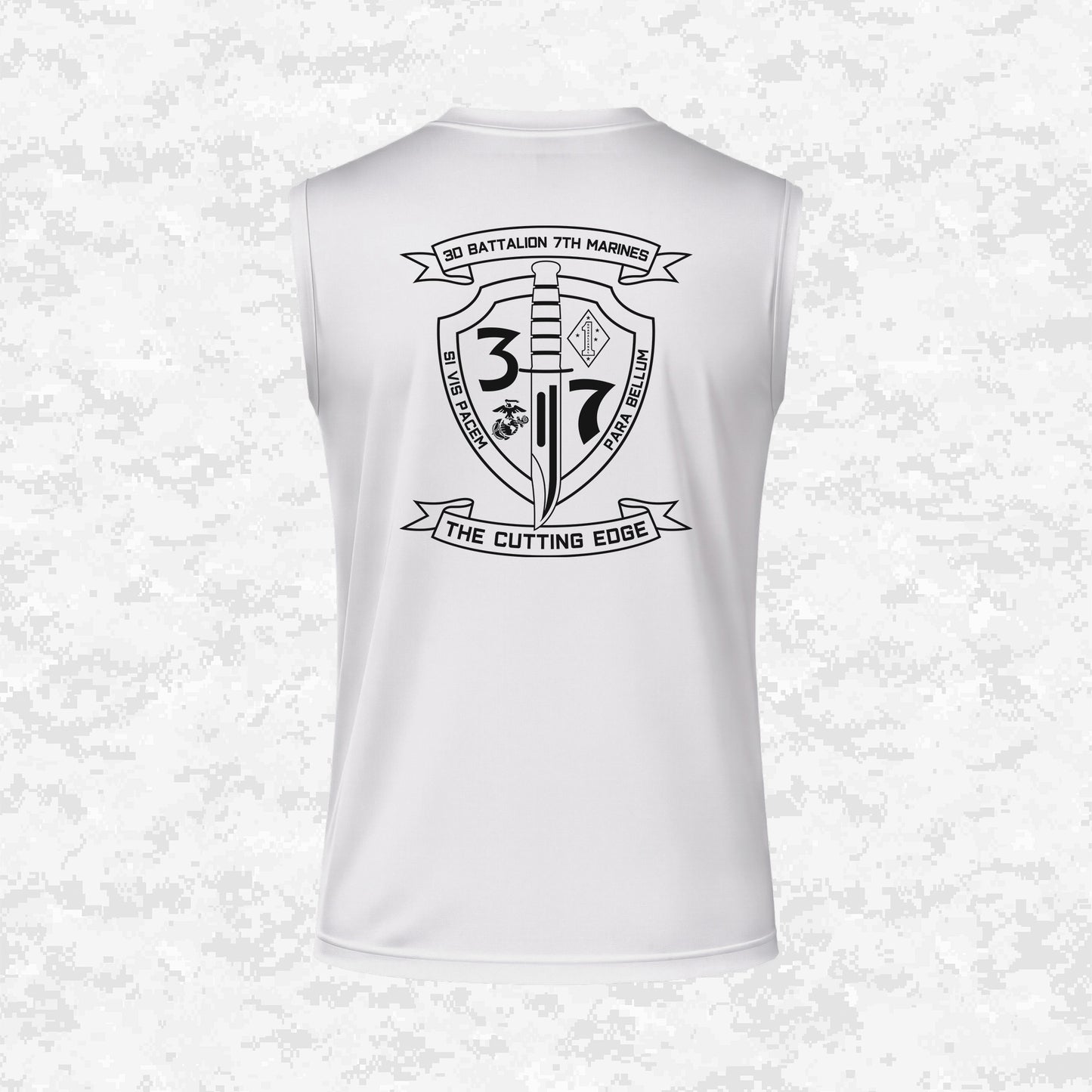 3rd Battalion 7th Marines Unit "The Cutting Edge" DRIFIT Sleeveless, Tank, Sleeveless Hoodie